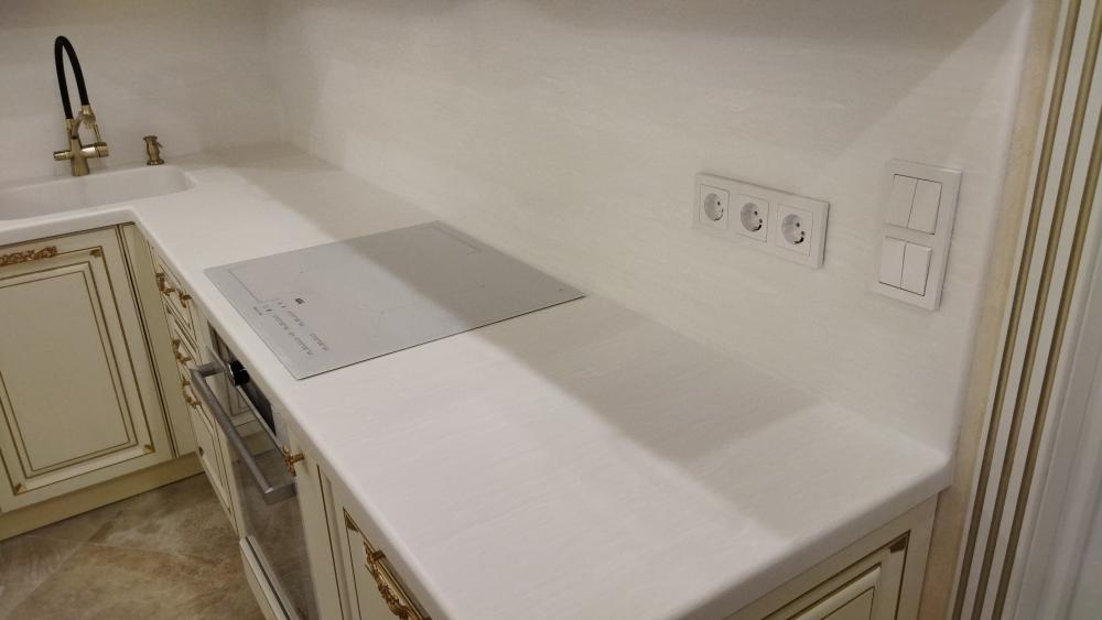 П-образная столешница для кухни интегр раковина со стеновой панелью Hanex ST-101 (A)